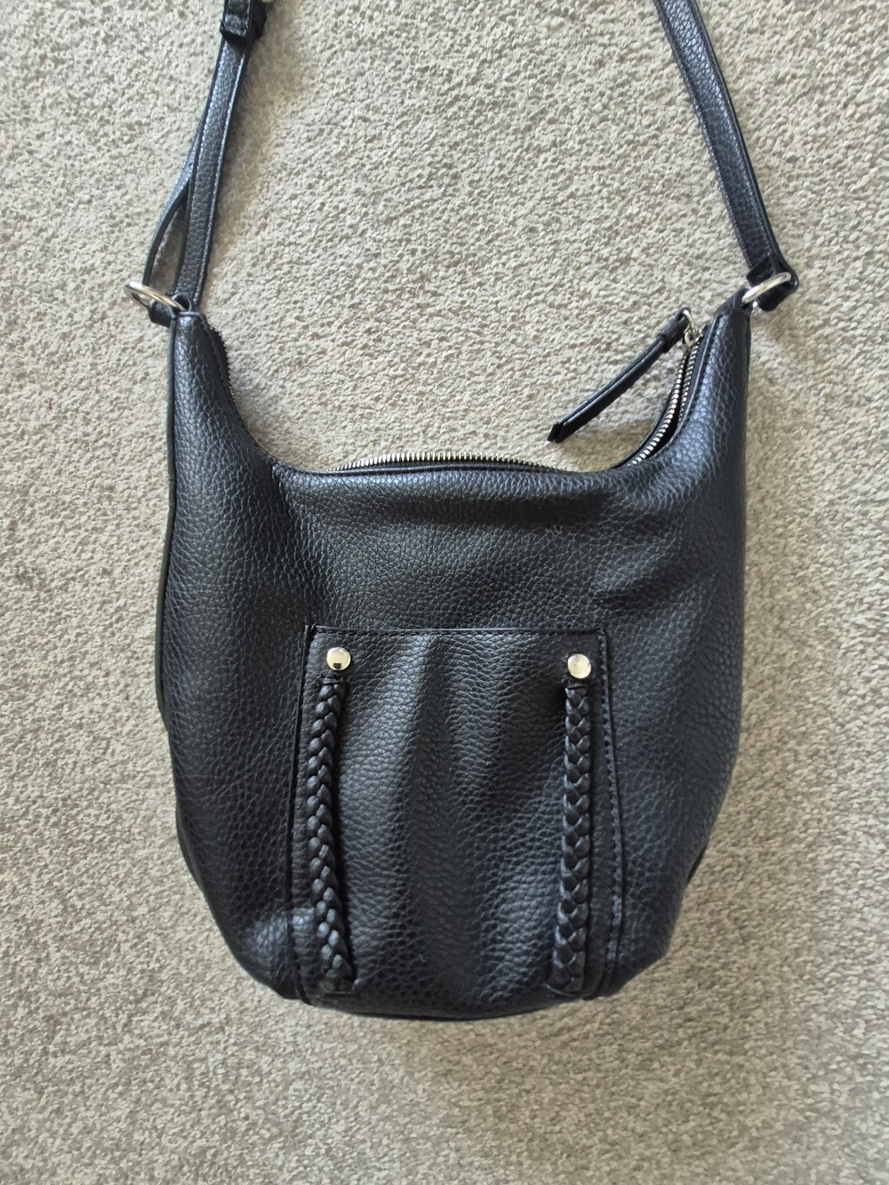 Nine West Black Women’s Leather Shoulder Bag - Classic Everyday Crossbody